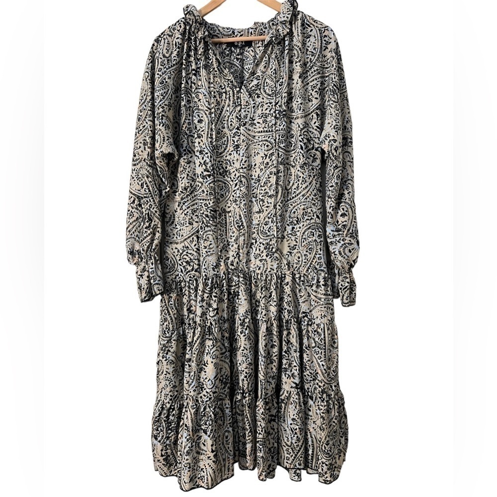 O.P.T Paisley Millions Tiered Midi Dress